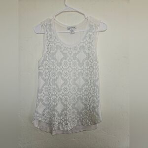 Liz Claiborne White Lace Women Top